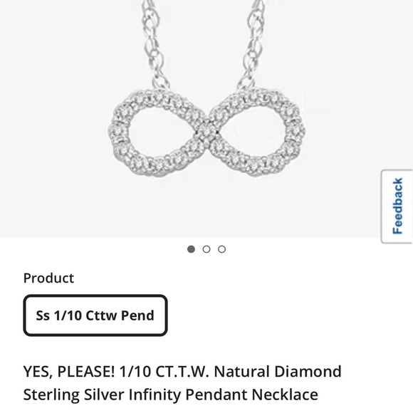 Timeless Diamond & Sterling Silver  Infinity Pendant Necklace by Yes,Please! - Picture 7 of 9